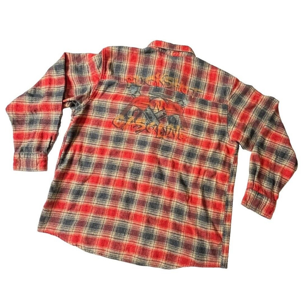 Harley-Davidson Plaid Flannel Buckshot N Gasoline Men's Button-Down 2X
